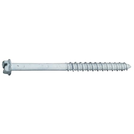 Midwest Fastener Masonry Screw, 1/4" Dia., Hex, 3 1/4 in L, Steel White Ruspert, 100 PK 53729